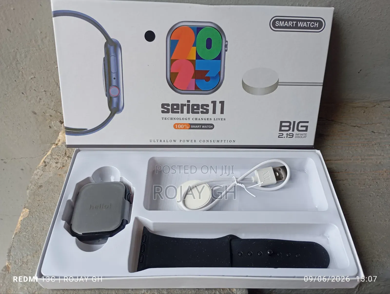 Series 11 Smart Watch 2.19 Inch Touch Screen - Black