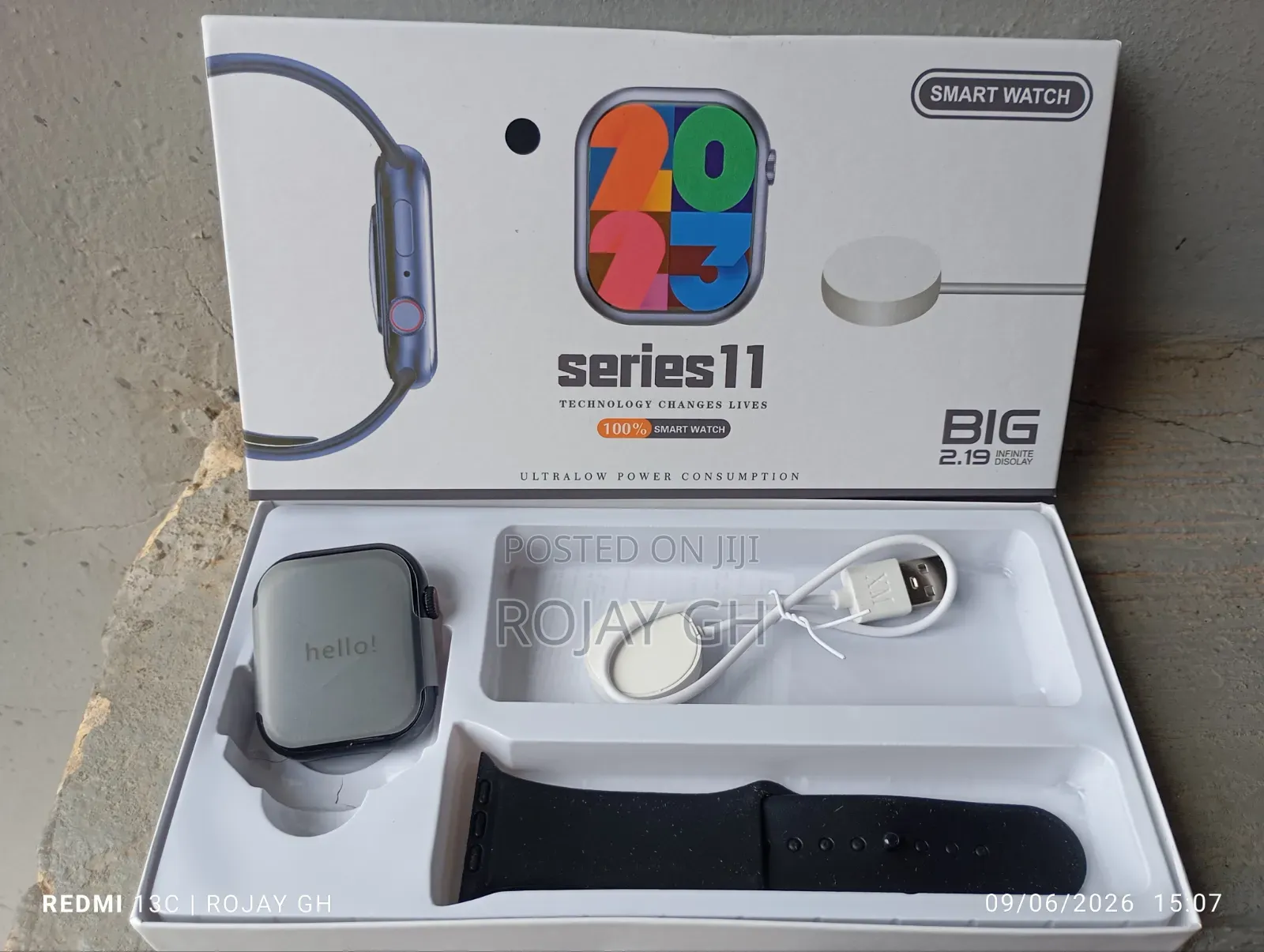 Series 11 Smart Watch 2.19 Inch Touch Screen - Black