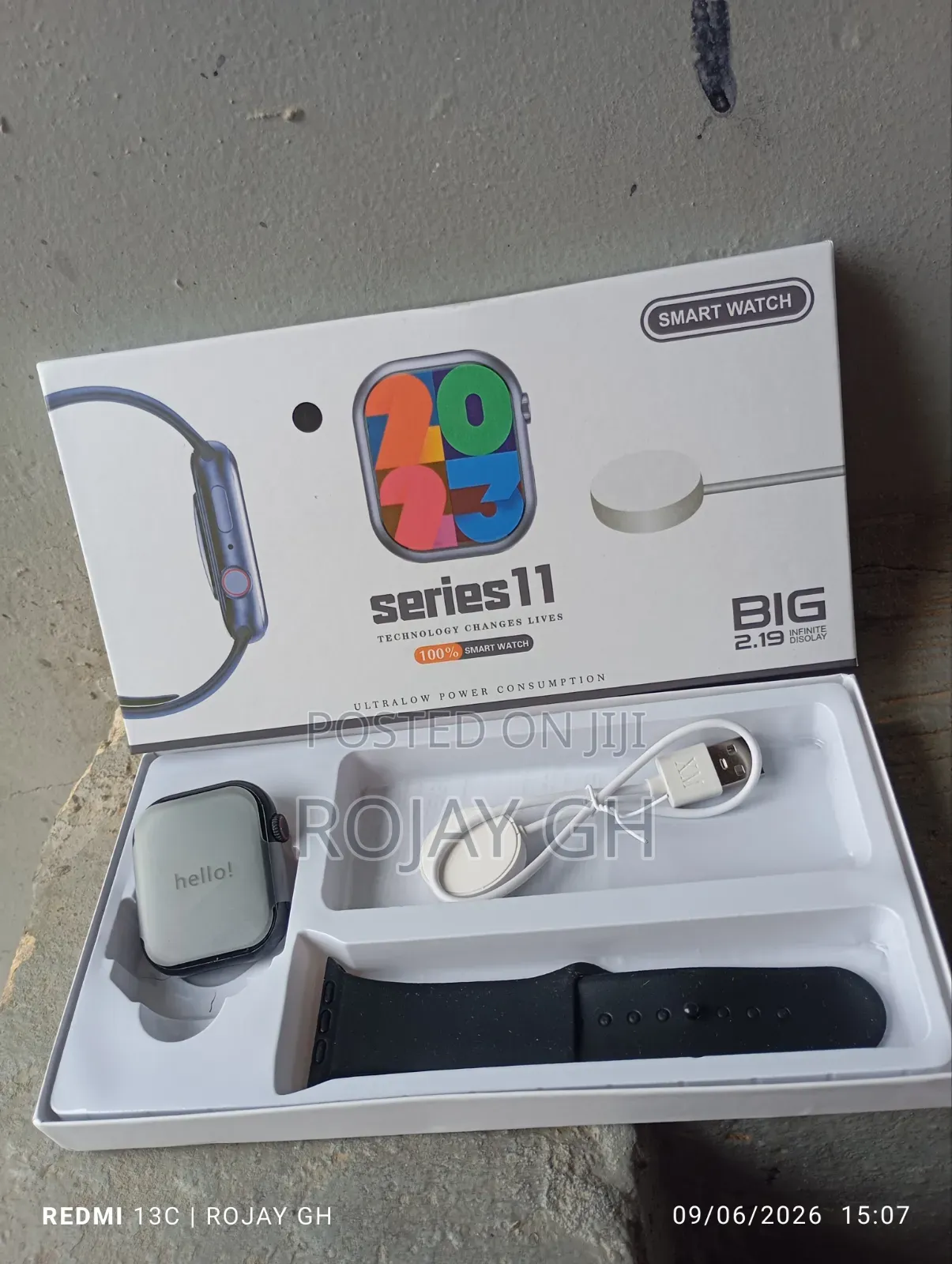 Series 11 Smart Watch 2.19 Inch Touch Screen - Black