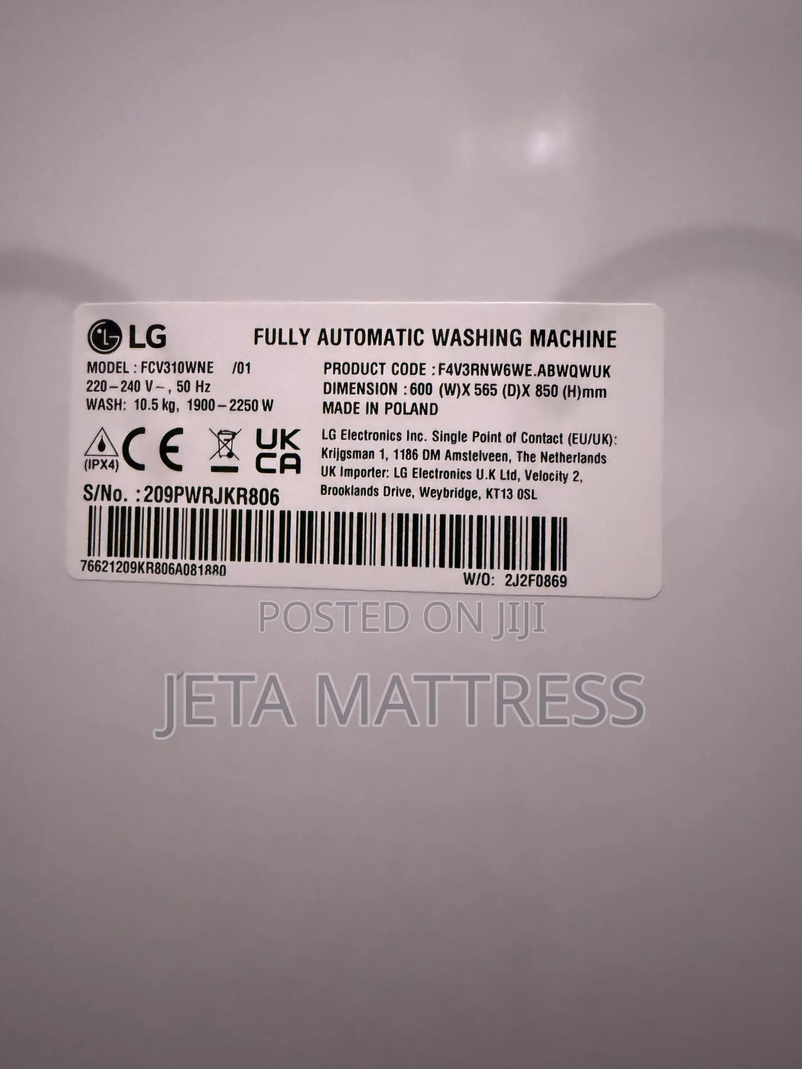 Lg Washing Machine,10.5kg