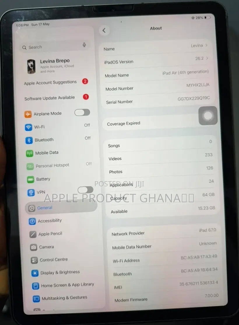 Apple iPad Air (2020) 64 GB Gray