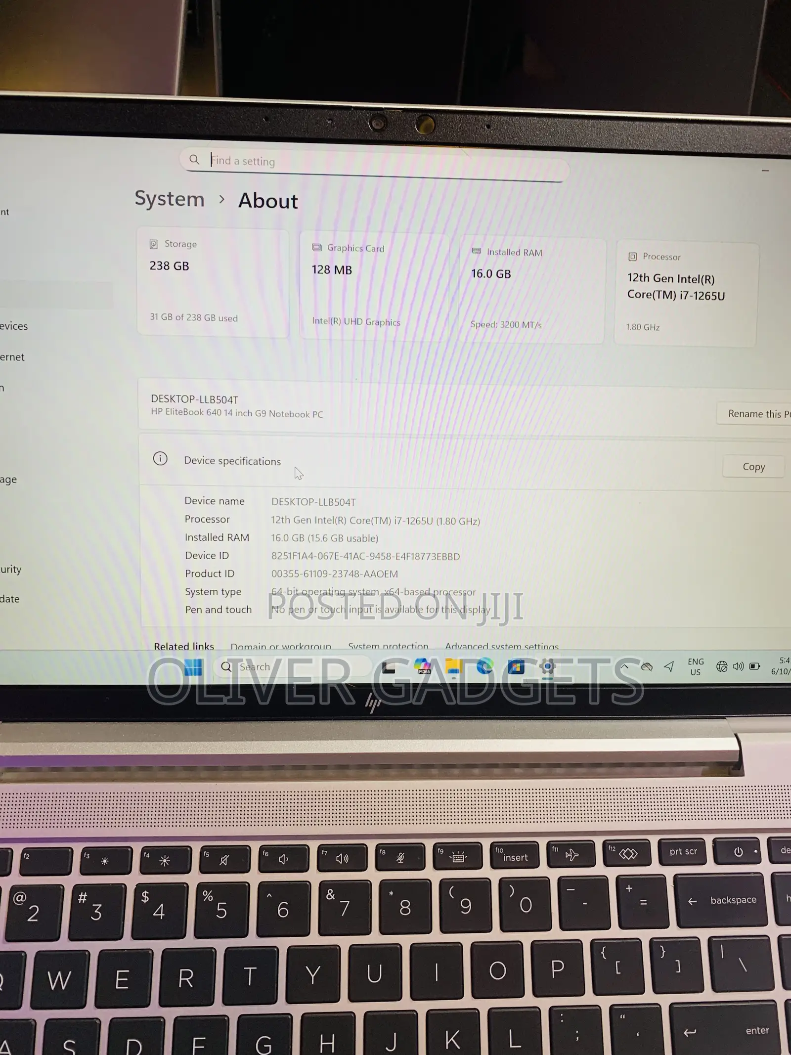 Laptop HP EliteBook 640 G9 16GB Intel Core i7 SSD 256GB