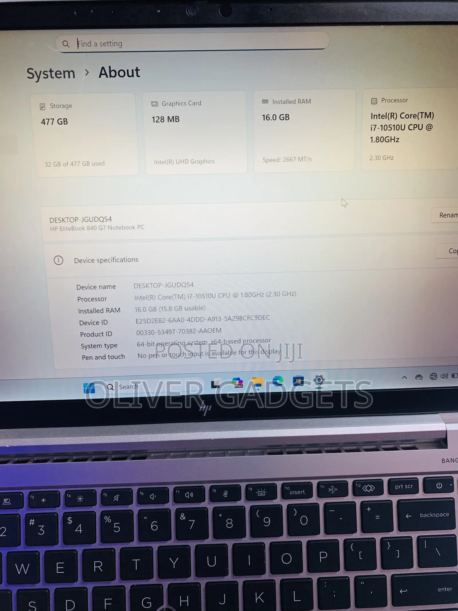 Laptop HP EliteBook 840 G7 16GB Intel Core i7 SSD 512GB