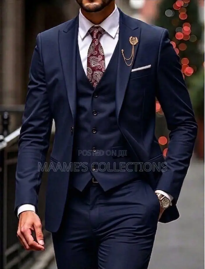 Men's New 3-Piece Suit Set, Including Jacket, Pants, and Vest.