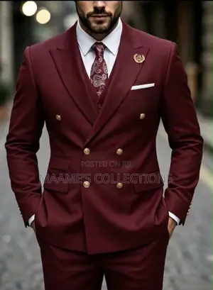 Men’S Double-Breasted Suit ( 2- Piece Set )