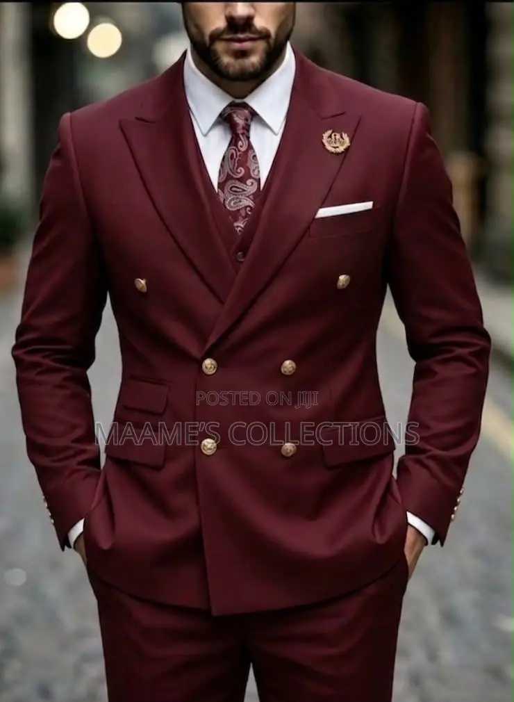Men’S Double-Breasted Suit ( 2- Piece Set )