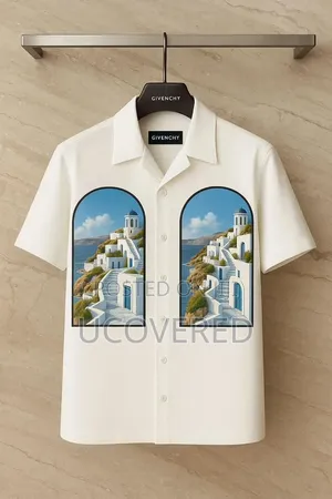 White Short-Sleeved Button-Up Shirt