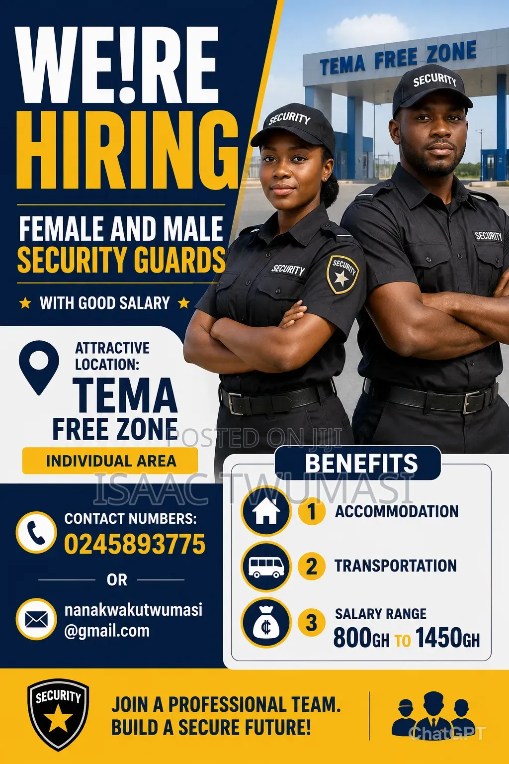 Hiring Security Guards Good Salary