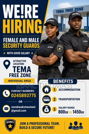 Hiring Security Guards Good Salary