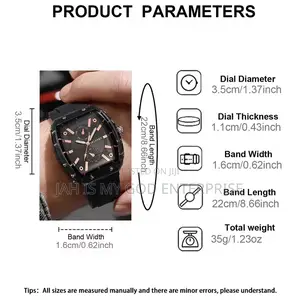 Irlandy Boys and Girls Fashion Casual Barrel-Shaped Quartz Watch-Black