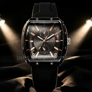 Irlandy Boys and Girls Fashion Casual Barrel-Shaped Quartz Watch-Black