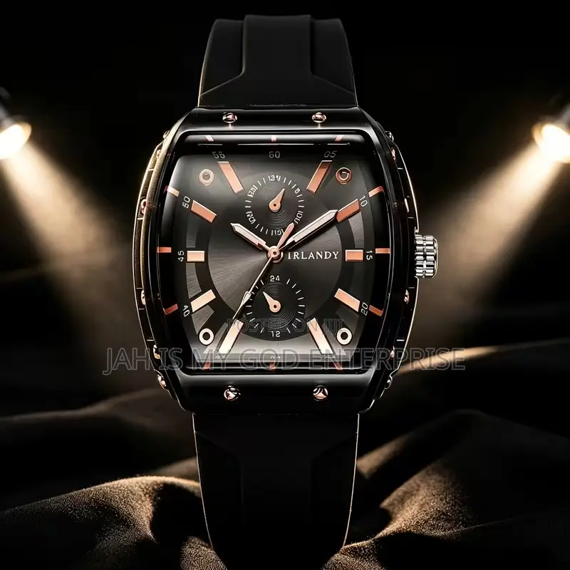 Irlandy Boys and Girls Fashion Casual Barrel-Shaped Quartz Watch-Black