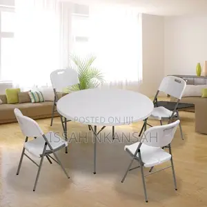 Out Door Round Plastic With Chairs