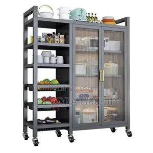 Kitchen Cabinet Strong Steel Frame Storage Shelves Kitchen Rack