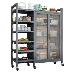 Kitchen Cabinet Strong Steel Frame Storage Shelves Kitchen Rack