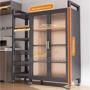 Kitchen Cabinet Strong Steel Frame Storage Shelves Kitchen Rack