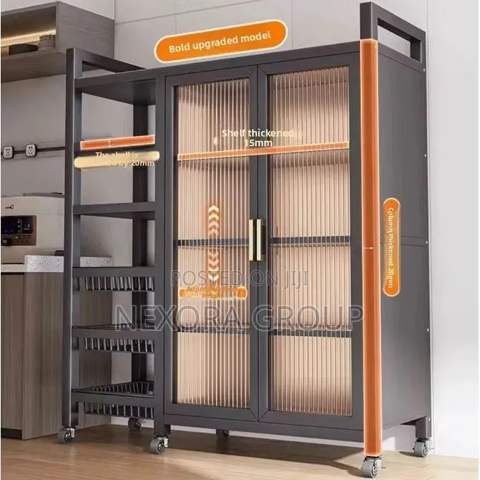 Kitchen Cabinet Strong Steel Frame Storage Shelves Kitchen Rack