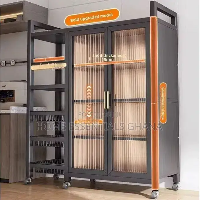 Kitchen Cabinet Strong Steel Frame Storage Shelves Kitchen Rack