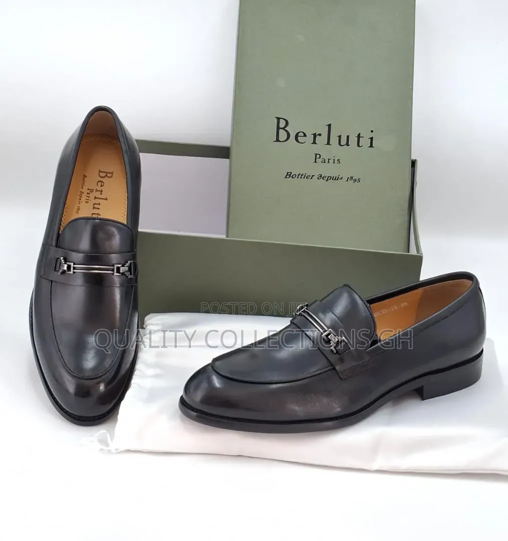 Berluti Black Leather Loafers