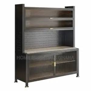 Modern Kitchen Storage Rack Multi-Layer Cabinet With Glass Door