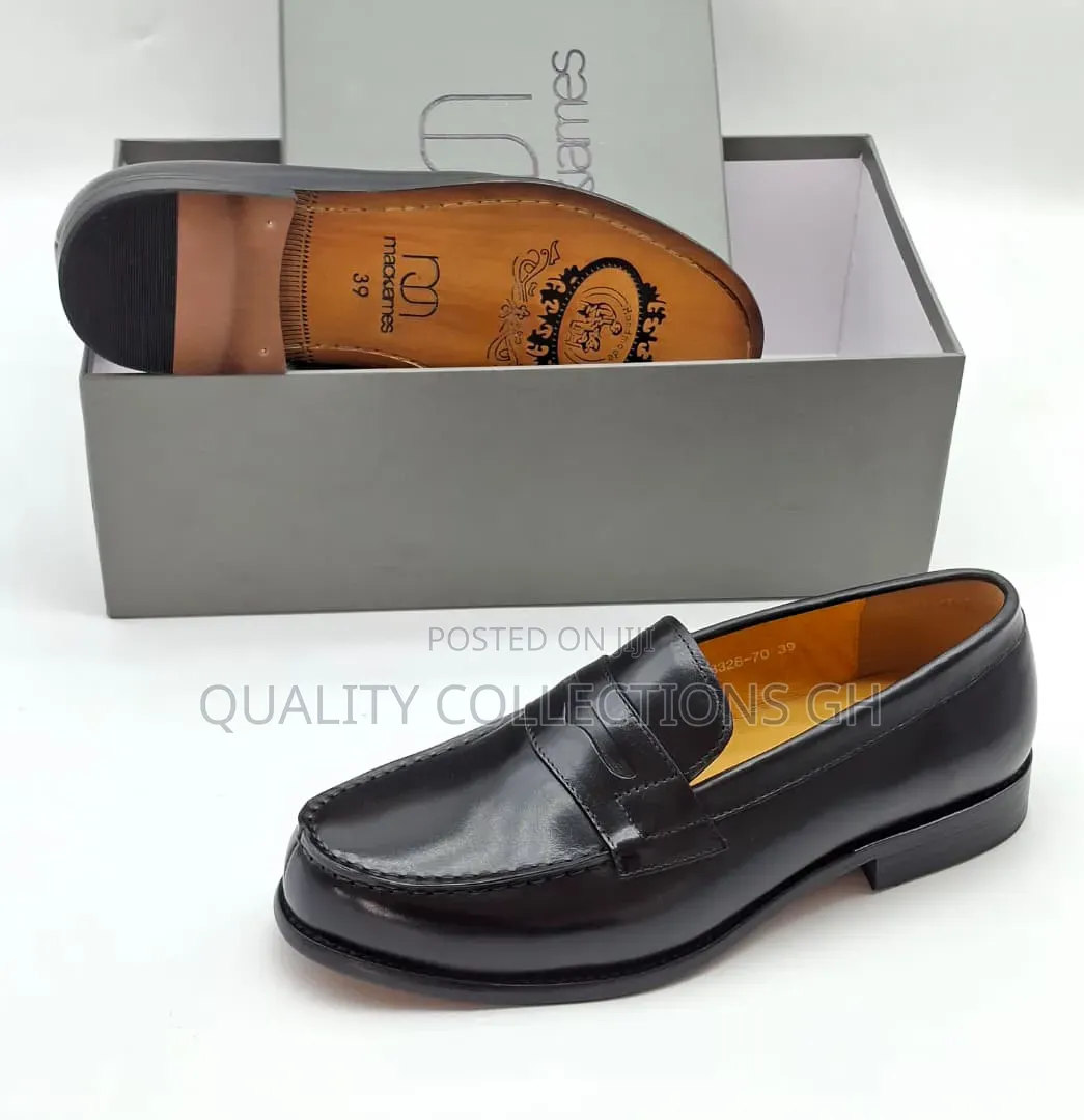 Genuine Leather Black Mack James Loafers