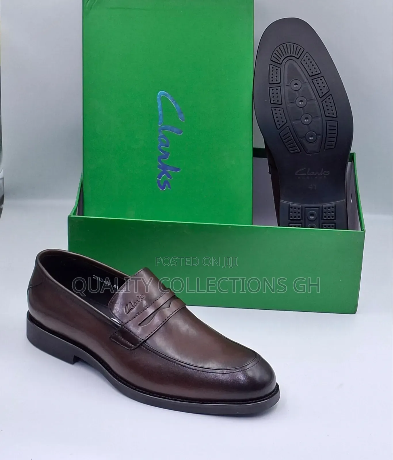 Clarks Mens Brown Leather Penny