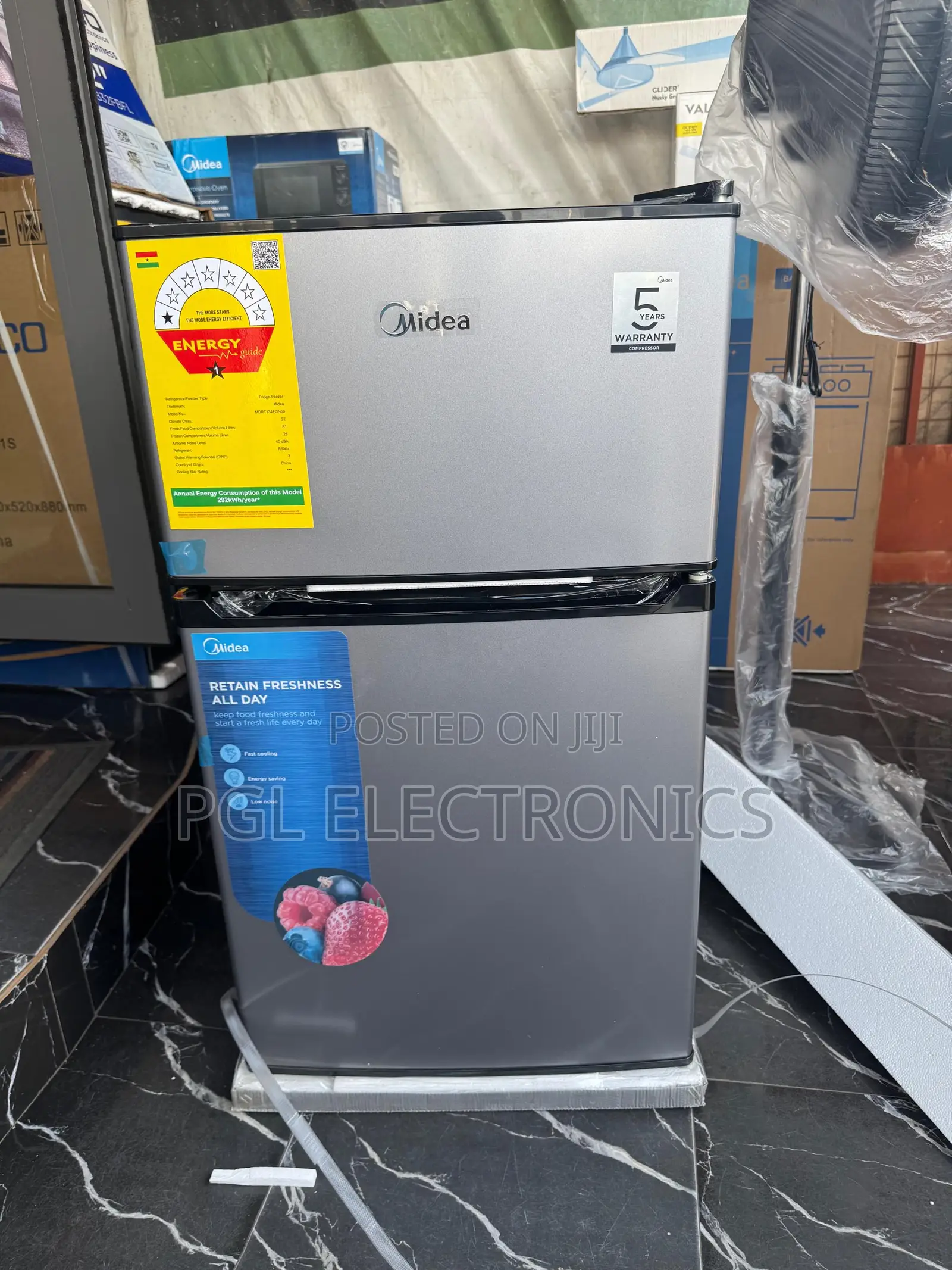 Midea 87ltr Double Door Table Top Fridge Mdrt134fgn50
