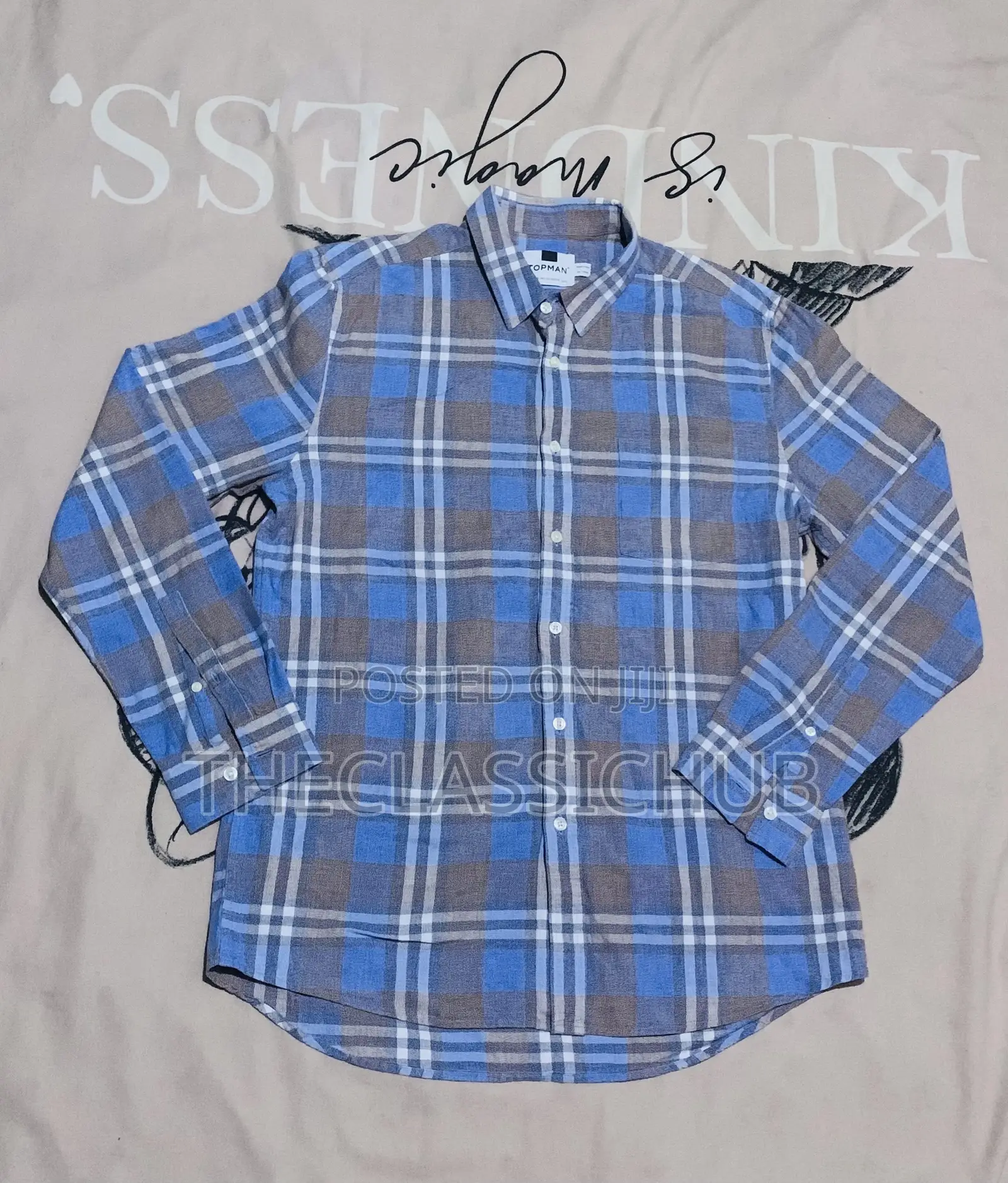 Men’S Topman Long-Sleeve Plaid Shirt