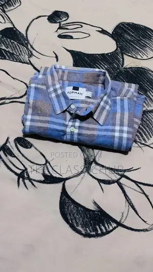 Men’S Topman Long-Sleeve Plaid Shirt