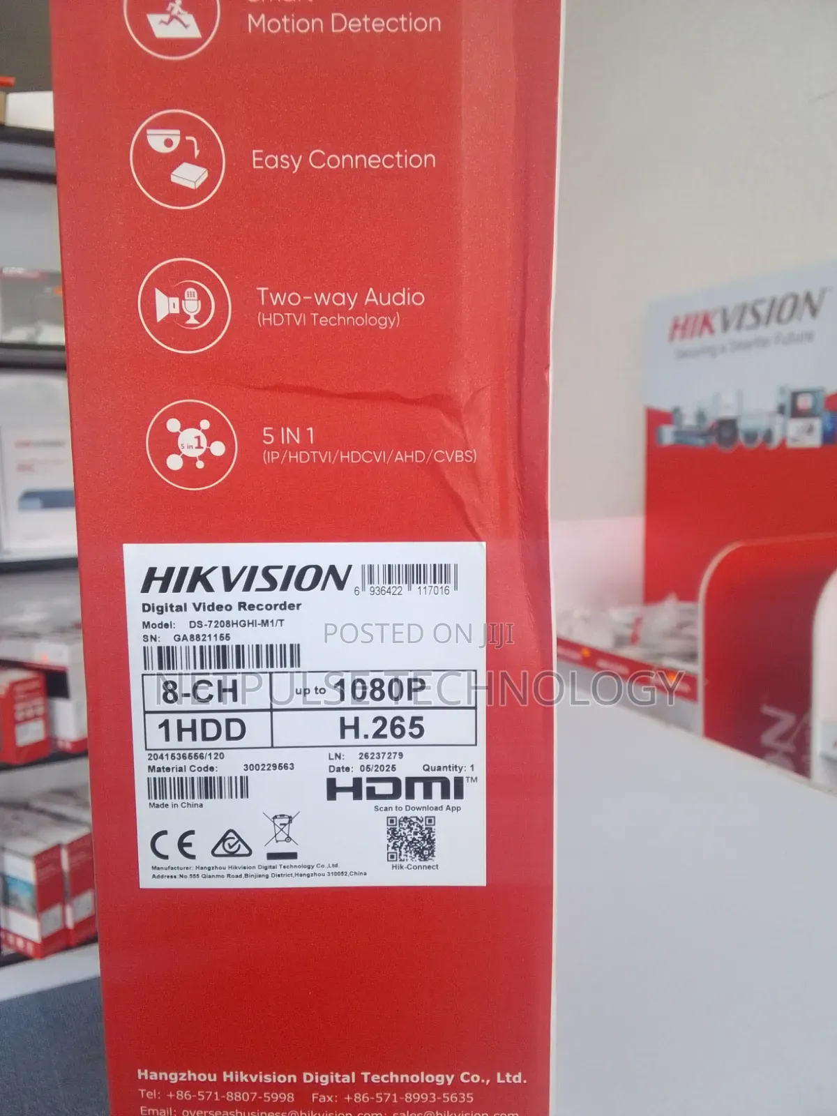 Hikvision 8-Channel Acusense Hybrid DVR -Ds-7208hghi-M1/T