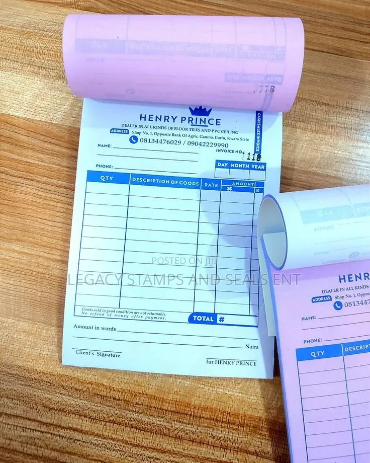 Receipts and Invoices