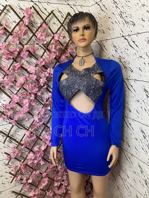Elegance Stunning Royal Blue Dress With Long Sleeves