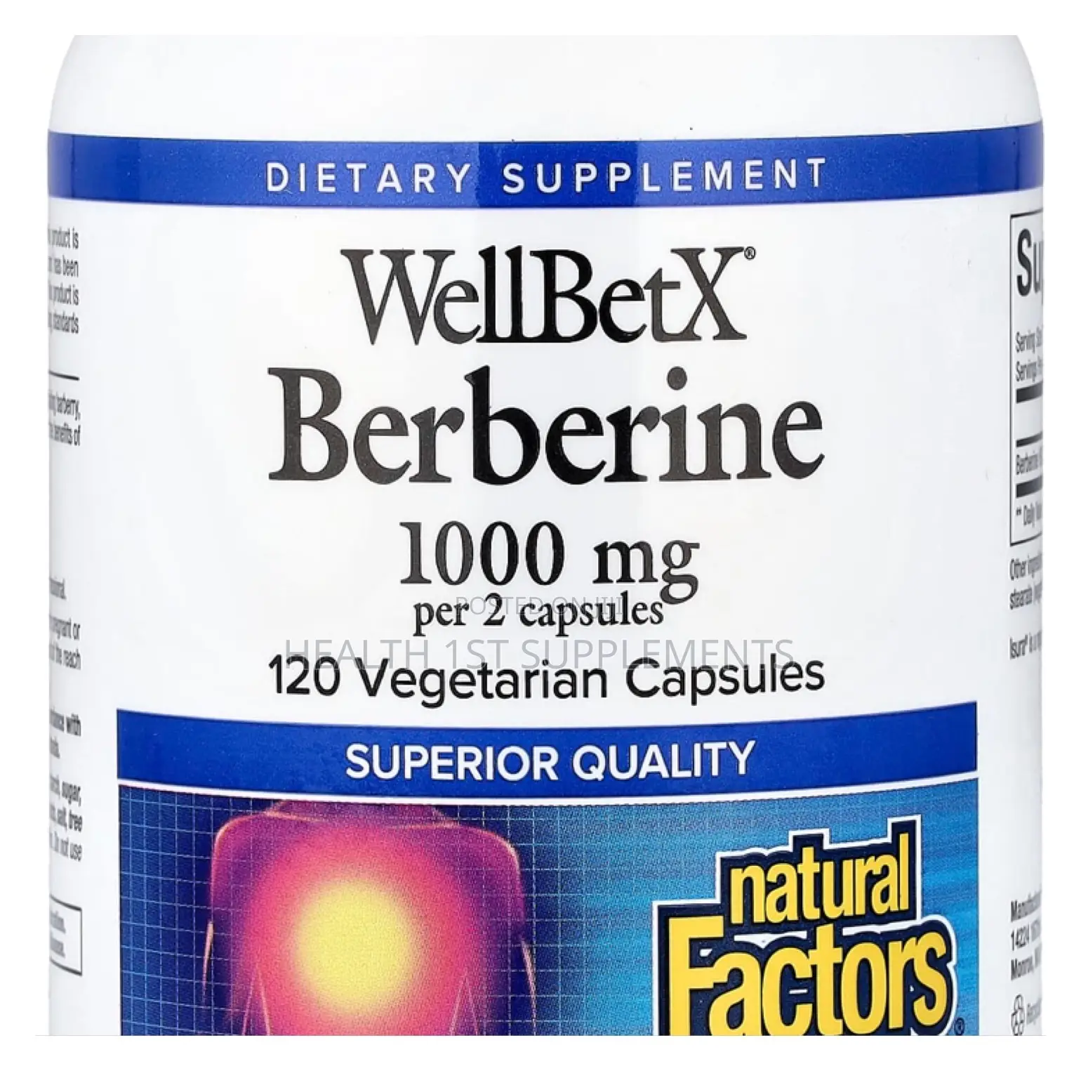 Wellbetx Berberine 500mg Per Capsule, Blood Sugar Balance 120 Veg Caps