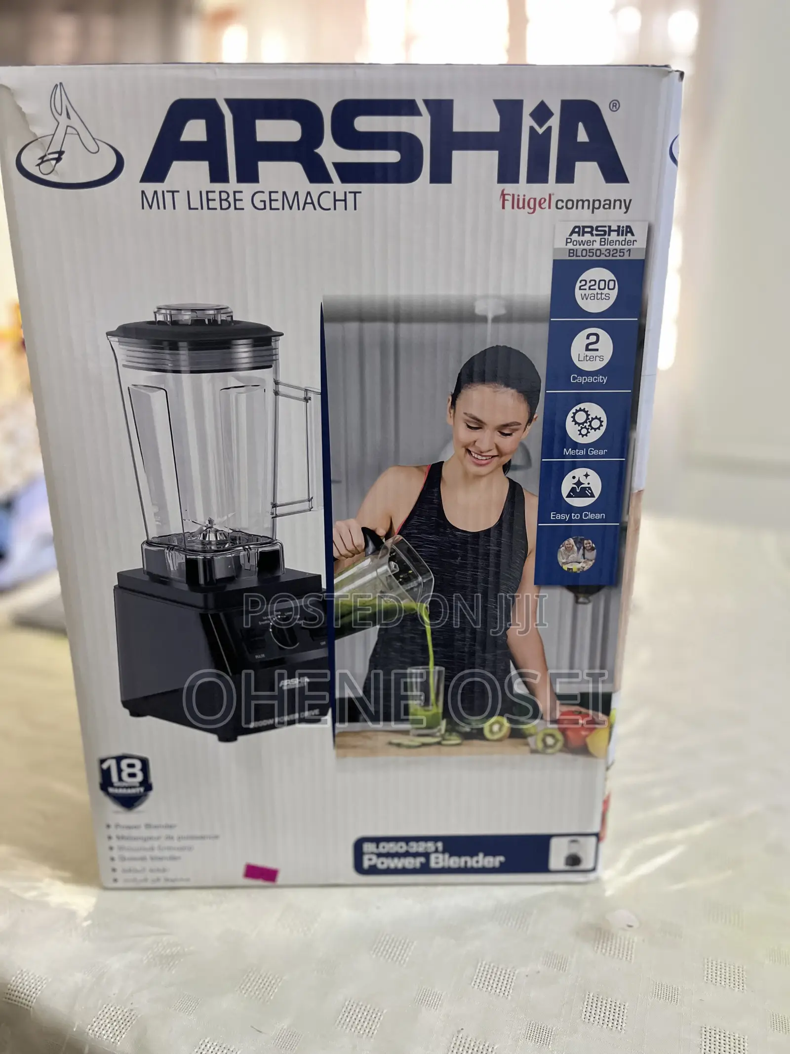 Arshia 2200w Heavy Duty Power Blender (2l) – Model Bl050-3251