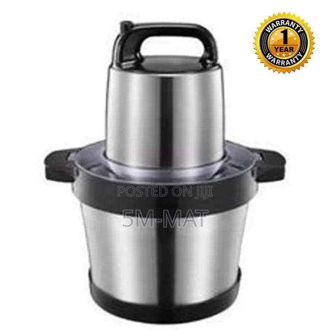 8l Fufu Pounder Palm Nut and Meat Grinder Silver/Black