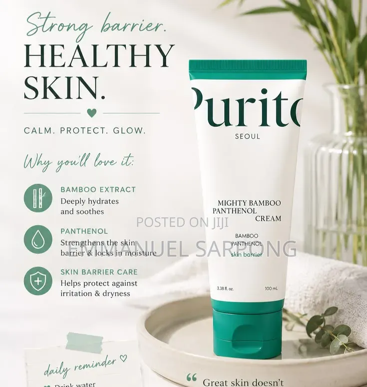 Purito Mighty Bamboo Panthenol Cream for Damage Skin, Dry Skin