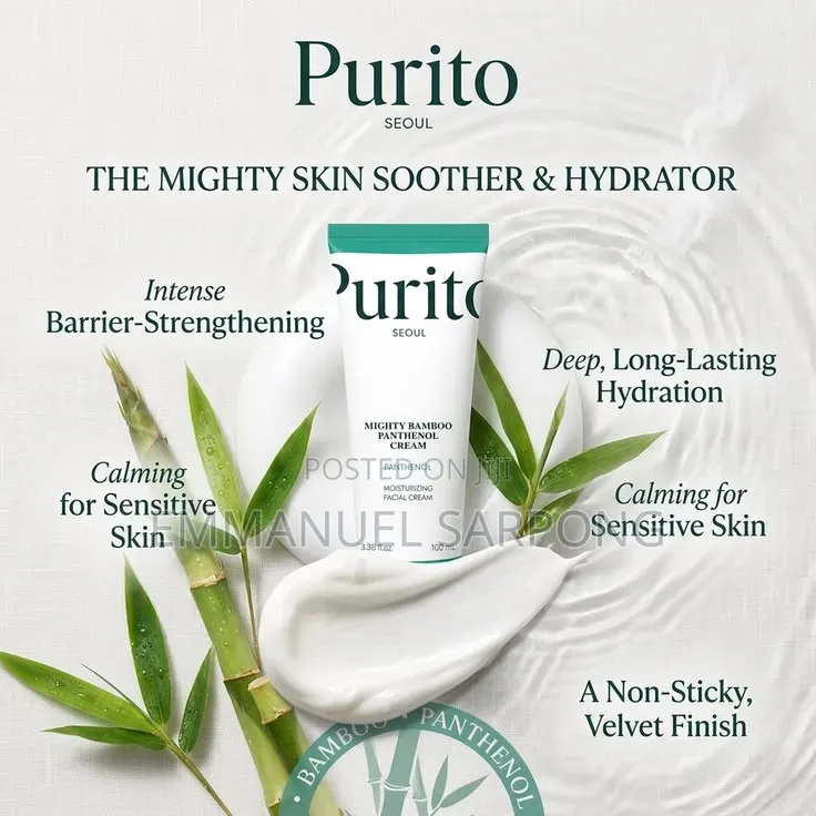 Purito Mighty Bamboo Panthenol Cream for Damage Skin, Dry Skin