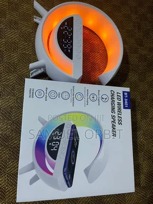Led Wireless Charging Speaker With Light,Alarm Clock Fm Radio