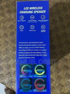 Led Wireless Charging Speaker With Light,Alarm Clock Fm Radio