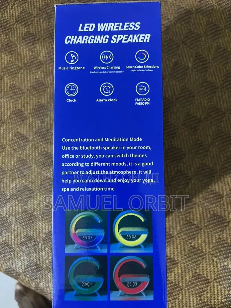 Led Wireless Charging Speaker With Light,Alarm Clock Fm Radio