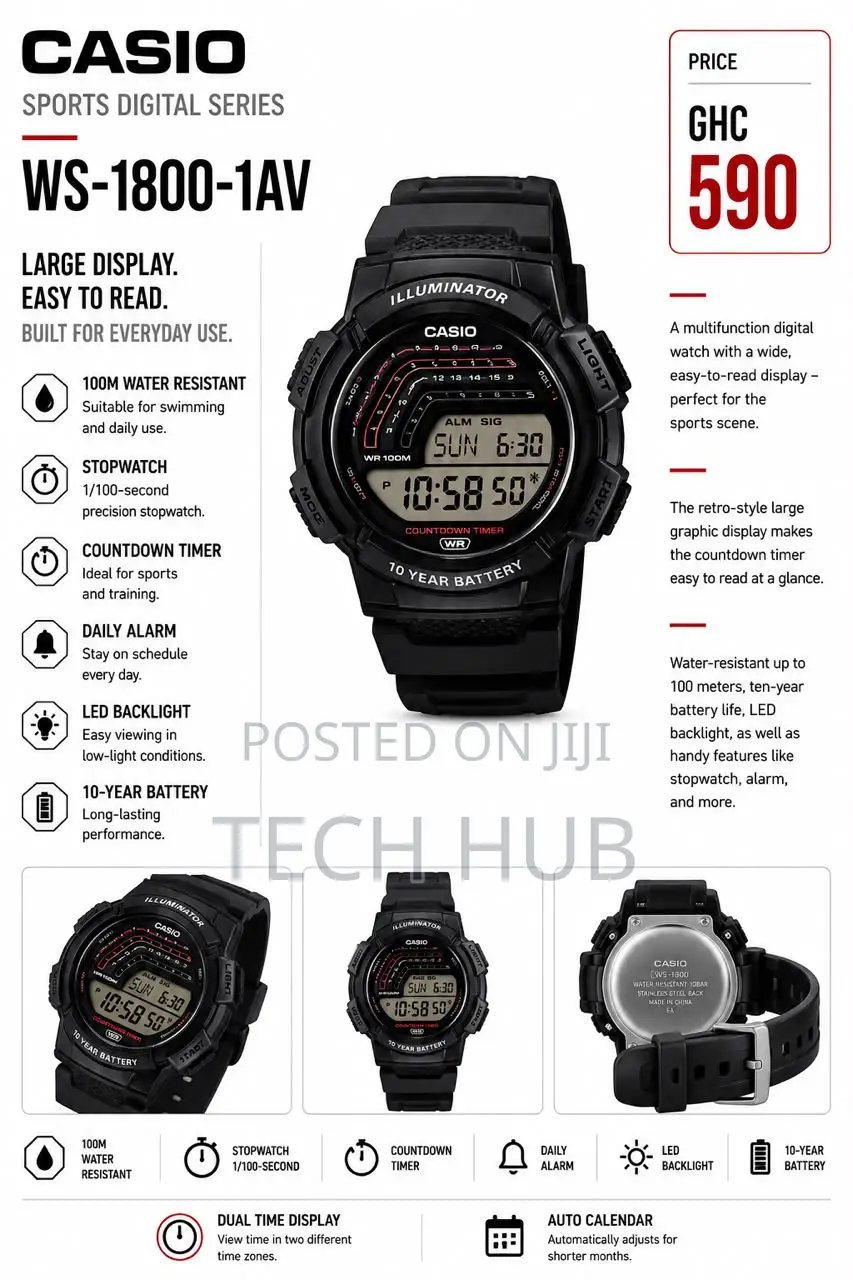 Casio Watch Ws-1800-1avdf