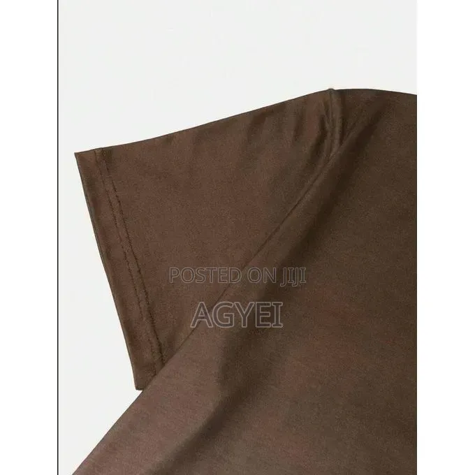 Men’S Gradient Color Short Sleeve T-Shirt – Brown White Casual Tee