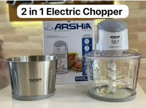 Arshia Electric Chopper 3l - Stainless Steel + Glass Jar