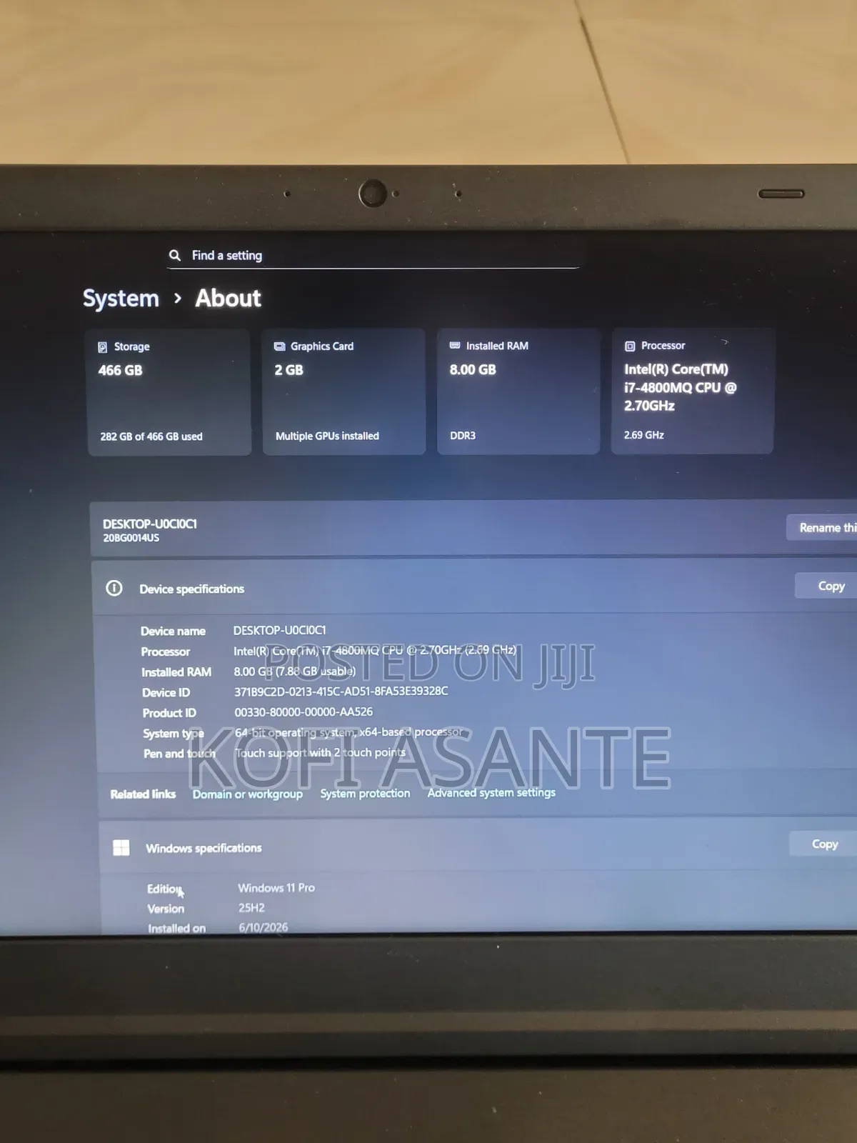 Laptop Lenovo ThinkPad W541 8GB Intel Core i7 HDD+SSD 500GB