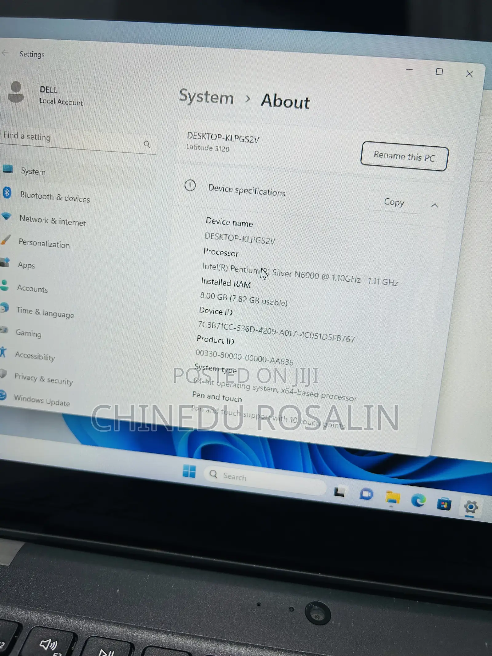 Laptop Dell Latitude 3120 8GB Intel Pentium SSD 128GB