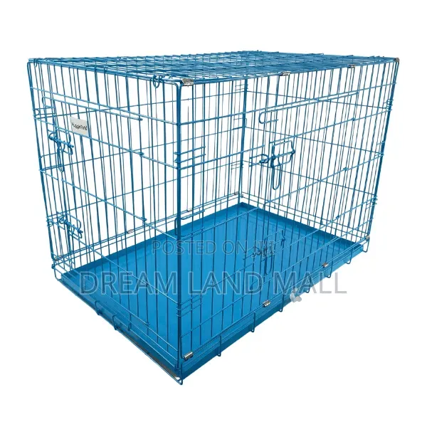 Strong Large Blue Metallic Dog Cage