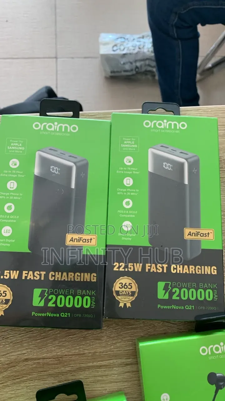 Oraimo Powernova Q21 20000mah Power Bank (22.5w Fast Charging)