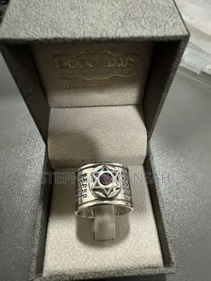 Kabbalistic Protection and Luck Ring With Gem Stone