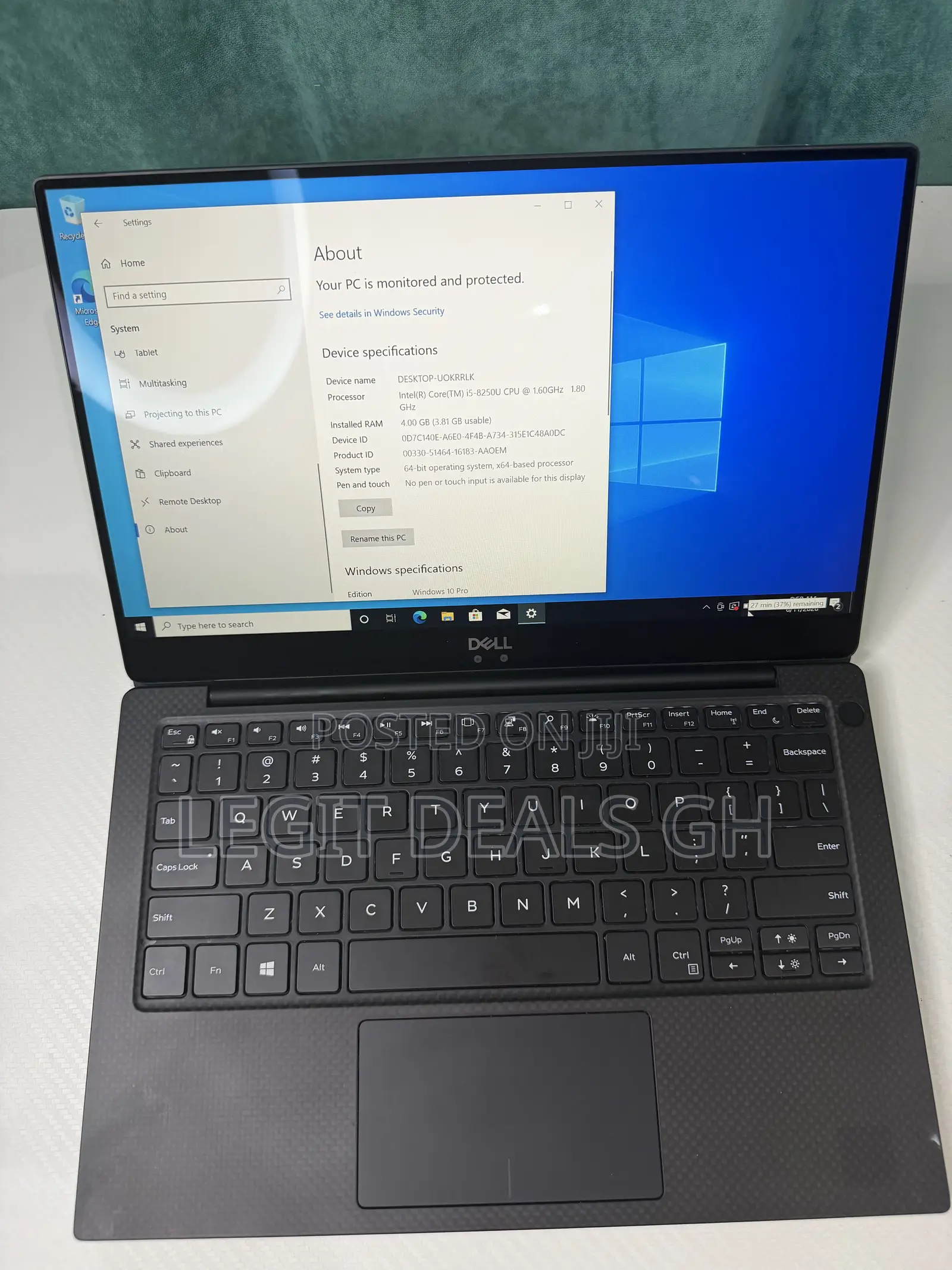 Laptop Dell XPS 13 9370 4GB Intel Core i5 SSD 128GB