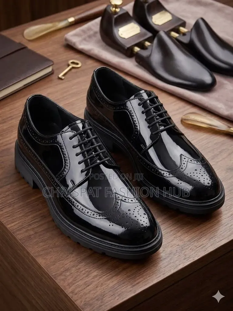 Casual Men’S Classic Black Wingtip Brogue Shoe